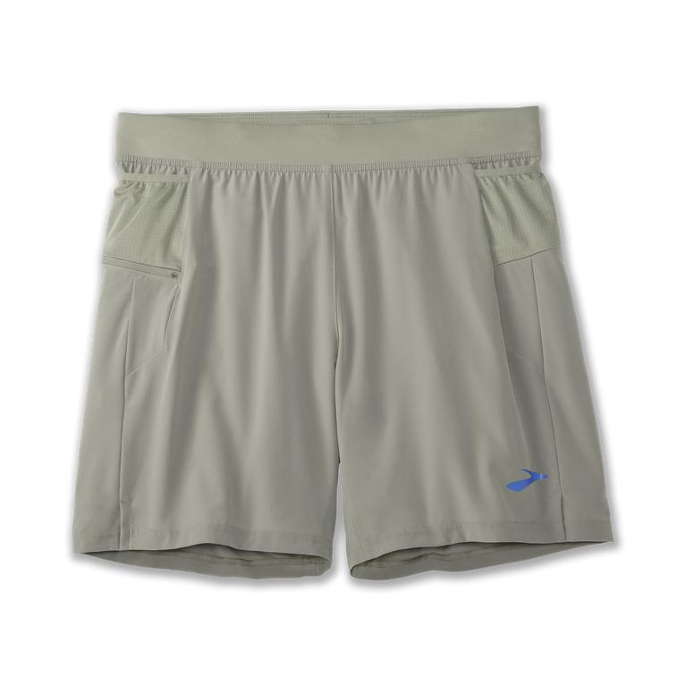 Brooks Men's SHERPA 7 2-IN-1 Running Shorts - Shadow/LightGrey - Canada (QJIBM-8312)